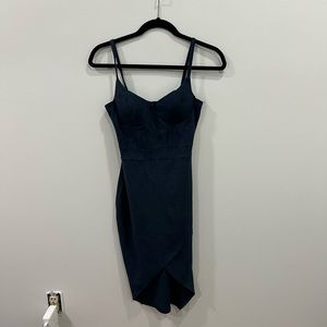 NAVY VELVET DRESS
